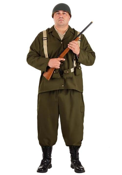 Plus Size Deluxe WW2 Soldier Costume for Men - US 0125