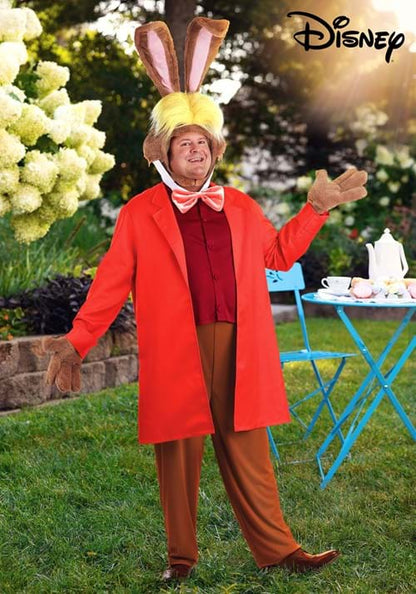 Plus Size Disney Alice in Wonderland March Hare Costume for Men - US 8537