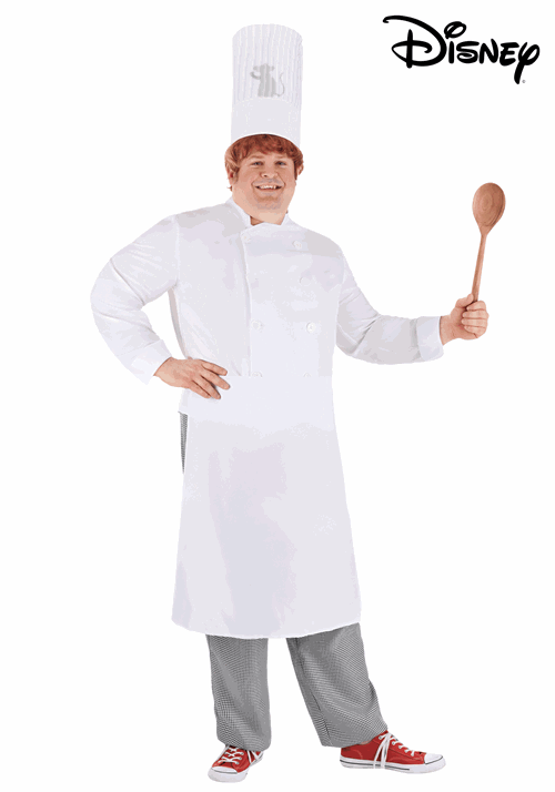 Men's Plus Size Disney and Pixar Alfredo Linguini Ratatouille Costume with Light Up Hat - US 0351