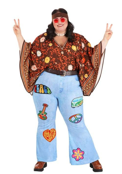 Plus Size Flared Out Hippie Women's Costume - US 3372
