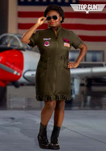 Women's Plus Size Flight Suit Top Gun Costume Dress - US 7212