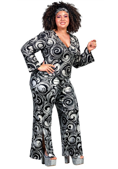 Plus Size Foxy Disco Costume Jumpsuit for Women - US 7282
