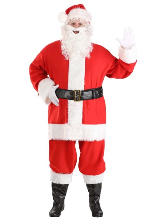 Plus Size Holiday Santa Claus Costume for Men - US 3062