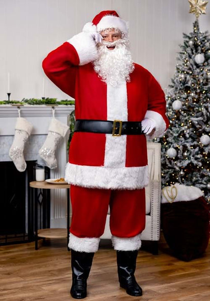 Plus Size Holiday Santa Claus Costume for Men - US 3062