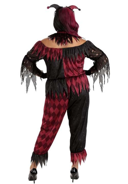 Plus Size Women's Jinxed Jester Clown Costume - US 9105