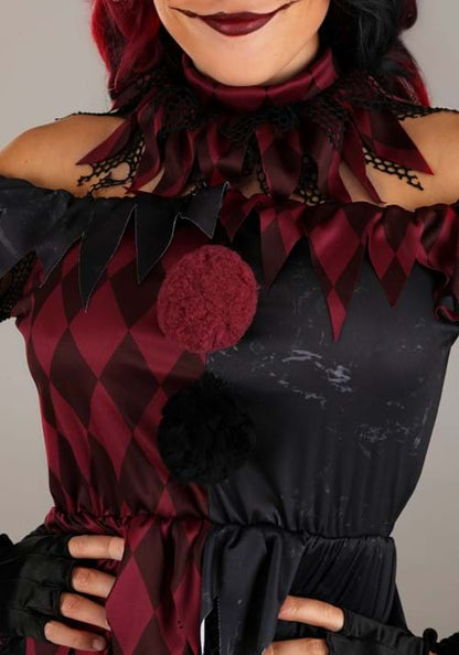 Plus Size Women's Jinxed Jester Clown Costume - US 9105