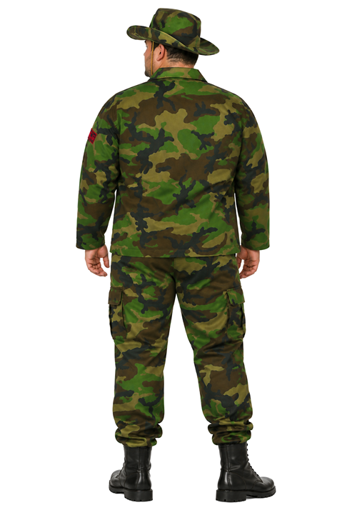 Plus Size Jungle Commando Uniform Costume for Men - US 3399