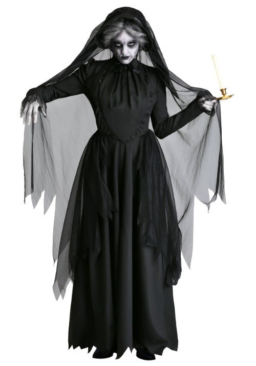 Lady in Black Plus Size Ghost Costume - US 6848