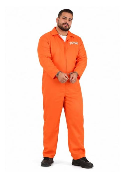 Plus Size Orange Prison Jumpsuit Costume for Men - US 0977