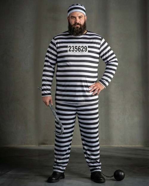 Plus Size Men's Prisoner Costume - US 0534