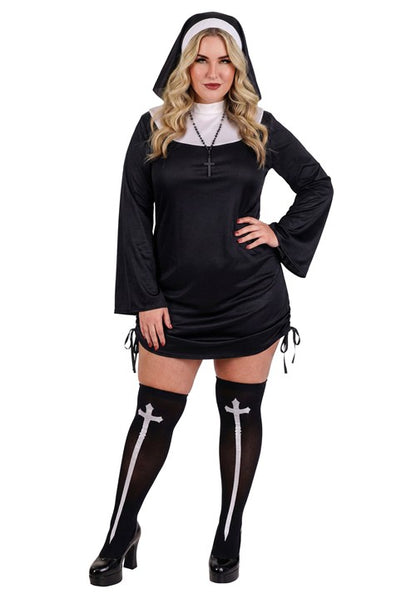 Plus Size Naughty Nun Mini Dress Costume for Women - US 9775