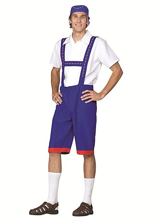 Plus Size Ned Nederlander Blue Lederhosen Costume for Men - US 8363