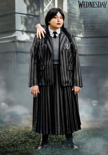 Plus Size Deluxe Nevermore Academy Wednesday Women's Costume - US 7493