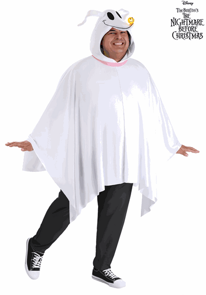 Plus Size Nightmare Before Christmas Zero Costume Poncho for Adults - US 0475