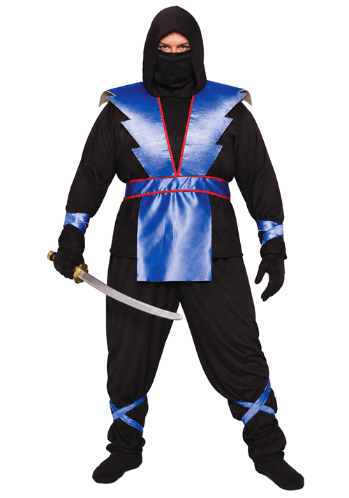 Plus Size Ninja Master Blue Armor Costume for Men - US 5988