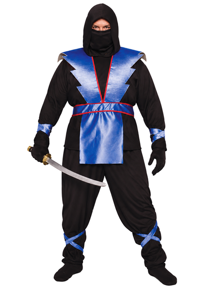 Plus Size Ninja Master Blue Armor Costume for Men - US 5988