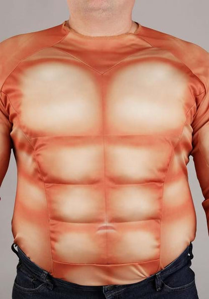 Plus Size Padded Muscle Costume Shirt for Adults - US 2264