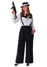 Plus Size Pinstripe Gangster Women's Costume - US 5803