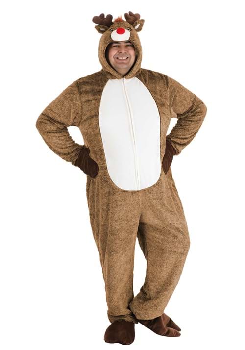 Plus Size Plush Reindeer Costume for Adults - US 2240