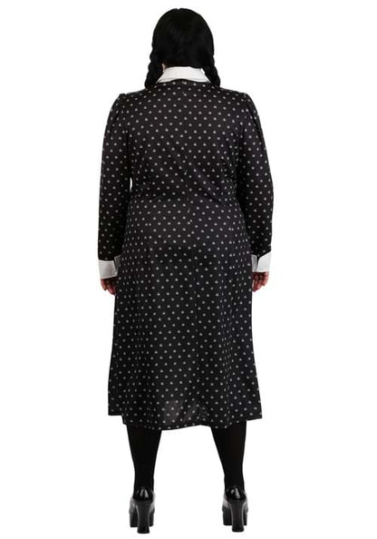 Plus Size Wednesday Addams Polka Dot Costume for Women - US 5870