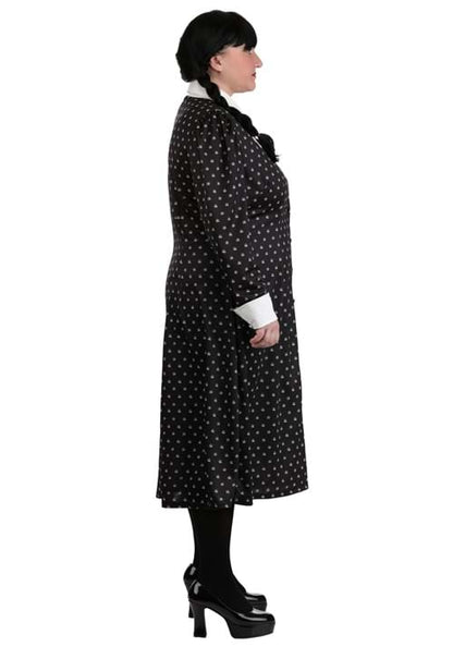 Plus Size Wednesday Addams Polka Dot Costume for Women - US 5870