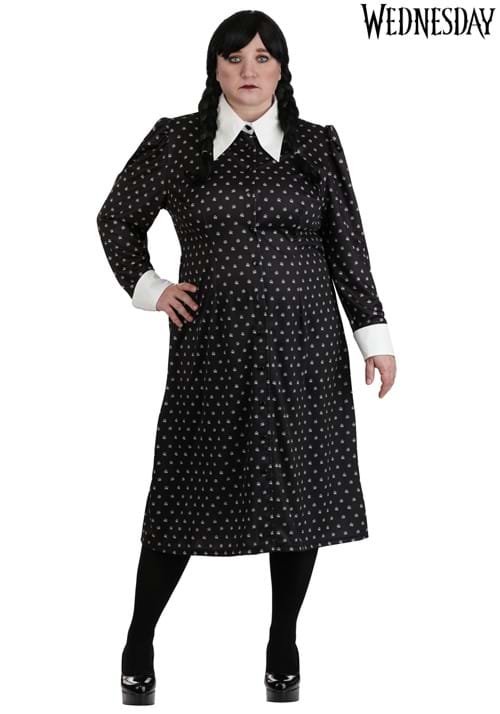 Plus Size Wednesday Addams Polka Dot Costume for Women - US 5870