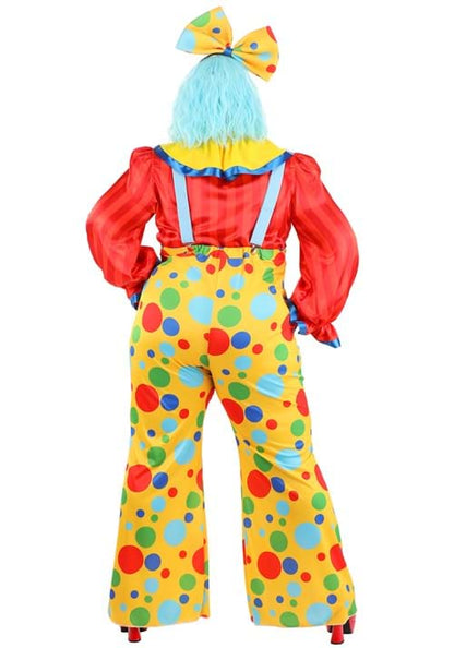 Adult Plus Size Posh Polka Dot Clown Costume - US 7698