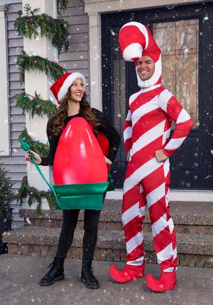 Plus Size Adult Red Candy Cane Bodysuit Costume - US 7745