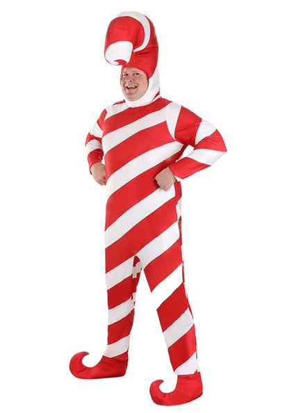 Plus Size Adult Red Candy Cane Bodysuit Costume - US 7745