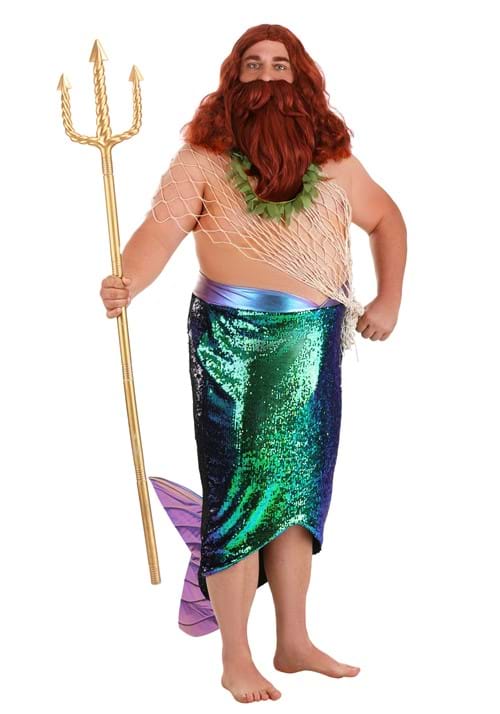 Men's Plus Size Salty Merman Costume - US 9509