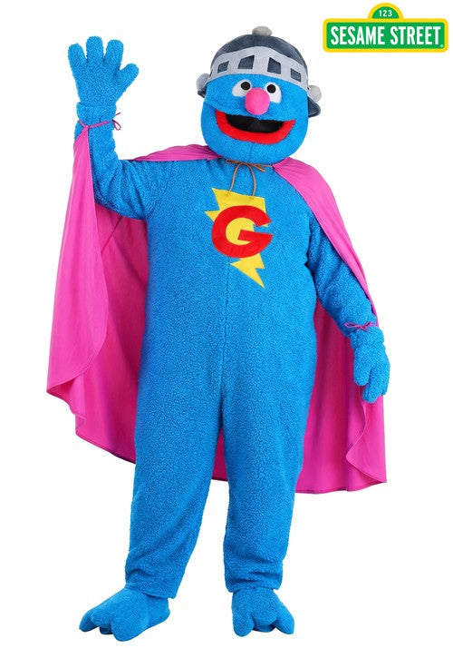 Plus Size Sesame Street Super Grover Mascot Costume for Men - US 9570