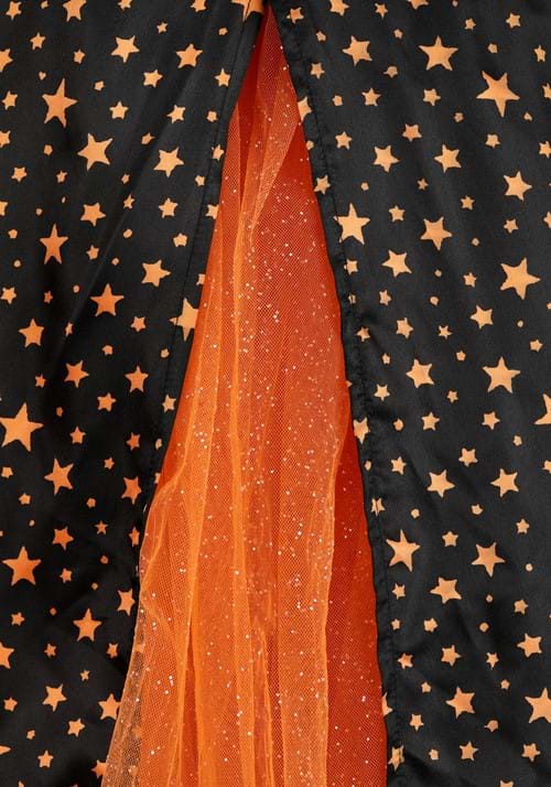 Women's Plus Size Sparkling Orange Witch Costume Dress - US 8448