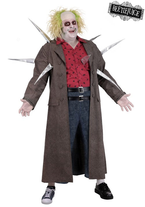 Plus Size Spiky Beetlejuice Costume for Men - US 6473