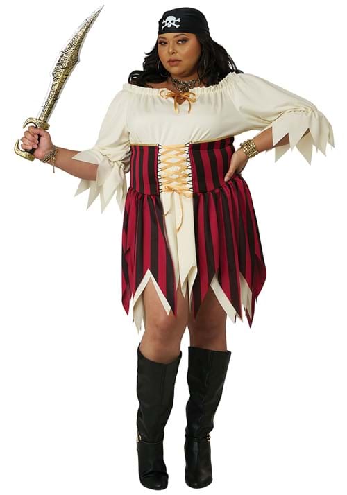 Plus Size Sultry Sea Pirate Costume for Women - US 7382