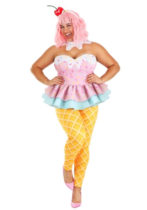 Women's Plus Size Sweet Treat Ice Cream Costume - US 4427