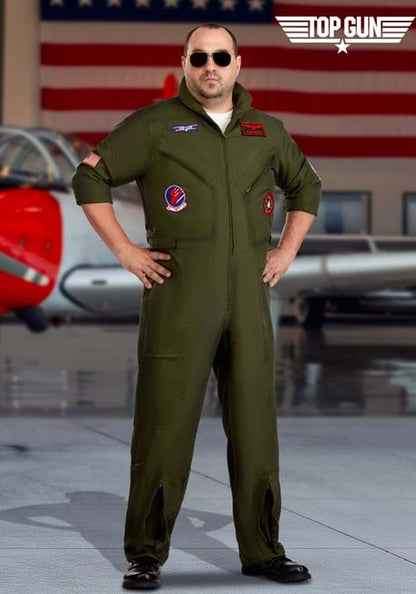 Plus Size Top Gun Premium Flight Suit Men's Costume - US 4304