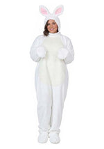 Plus Size Open Face White Bunny Costume for Adults - US 6326