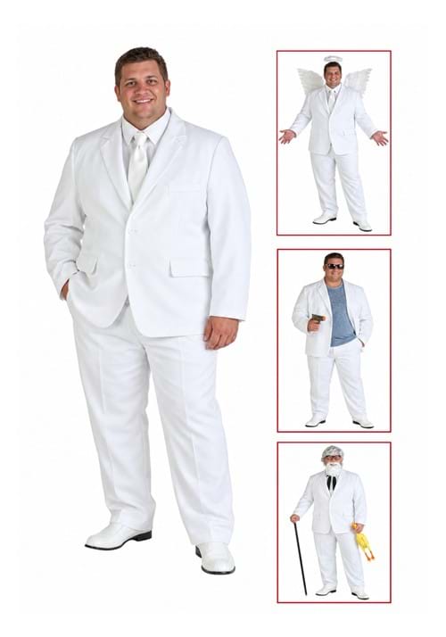 Plus Size White Suit Costume for Men - US 3254