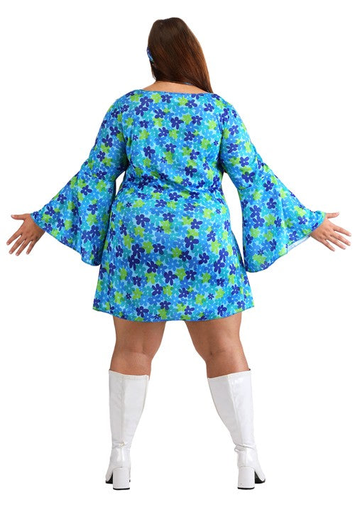 Plus Size Wild Flower 70's Disco Dress Costume for Women - US 2886