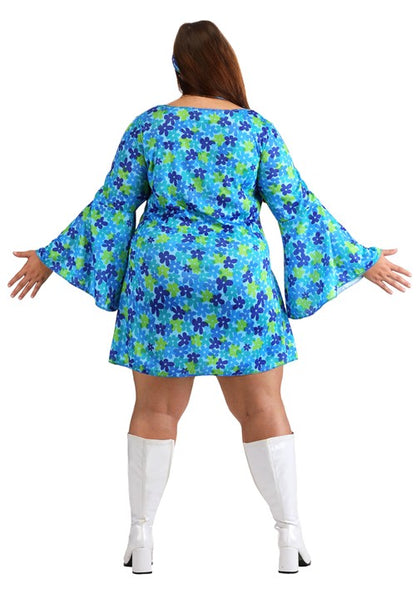 Plus Size Wild Flower 70's Disco Dress Costume for Women - US 2886