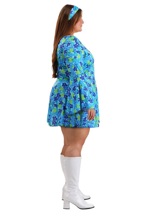 Plus Size Wild Flower 70's Disco Dress Costume for Women - US 2886