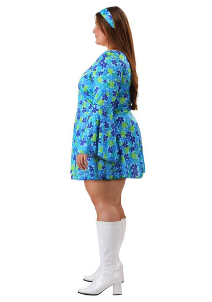 Plus Size Wild Flower 70's Disco Dress Costume for Women - US 2886