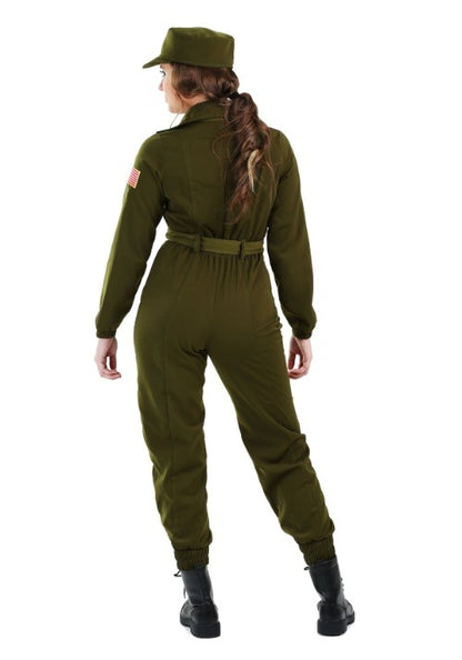 Plus Size Army Flightsuit Costume for Women - US 5049
