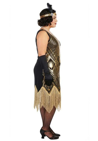 Plus Size Art Deco Flapper Women's Costume - US 7714