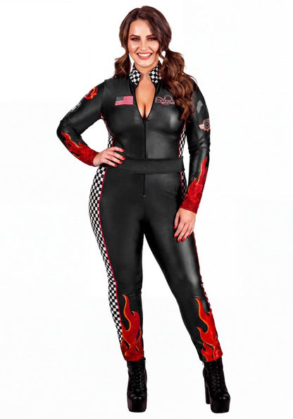 Plus Size Fiery Race Car Driver Women's Costume - US 1267