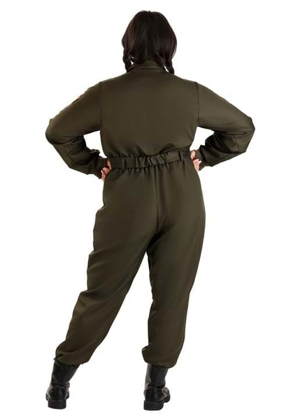 Women's Plus Size Flight Suit Top Gun Costume - US 0620
