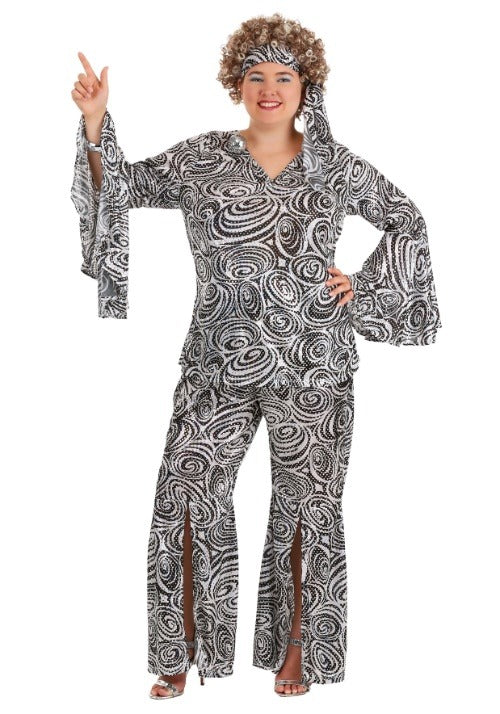 Plus Size Foxy Disco Lady Costume for Women - US 8778