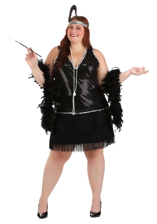 Women's Plus Size Onyx Flapper Costume - US 1241