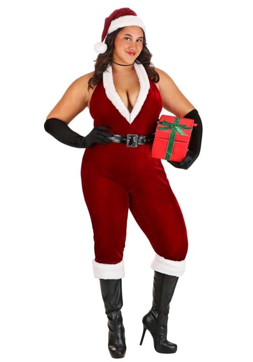 Plus Size Sexy Santa Bodysuit Women's Costume - US 4721