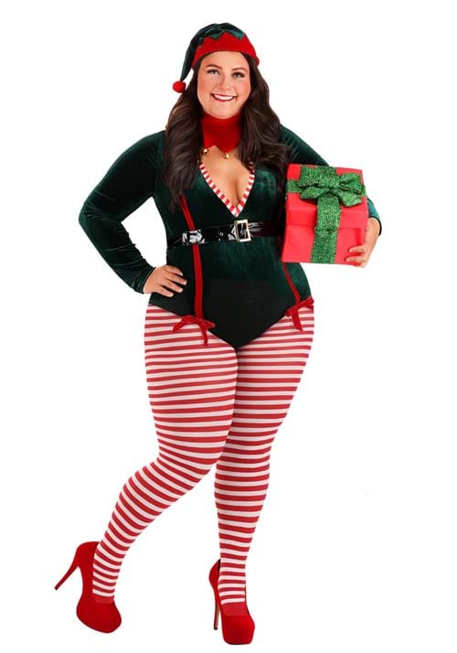 Women's Plus Size Sexy Santa Elf Costume - US 9907
